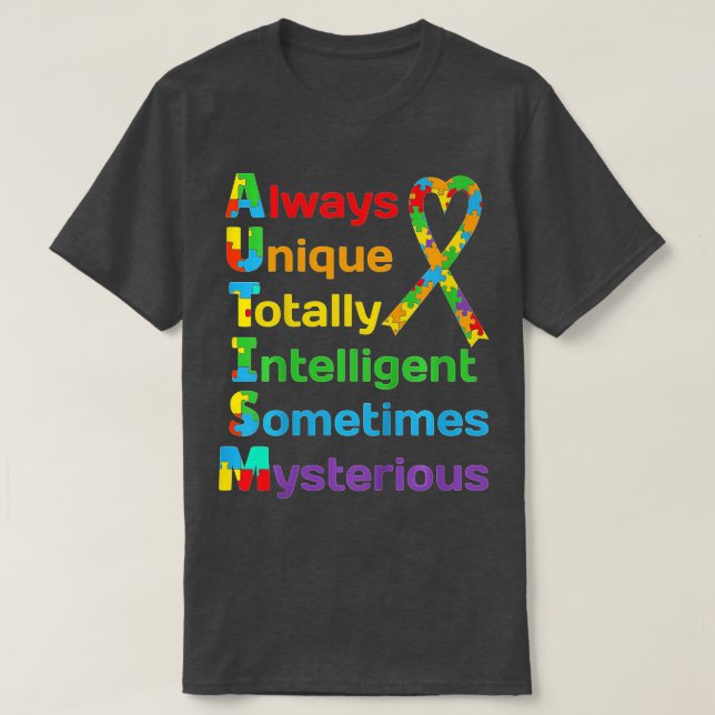 Camiseta Conciencia del autismo hacia la orgullosa mamá pap (Diseño del anverso)