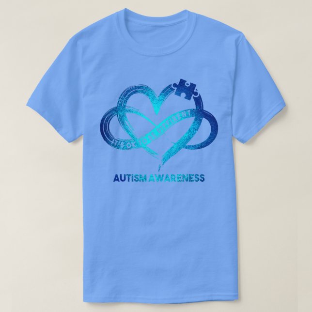 Camiseta Conciencia del autismo Infinito Corazón está bien  (Diseño del anverso)