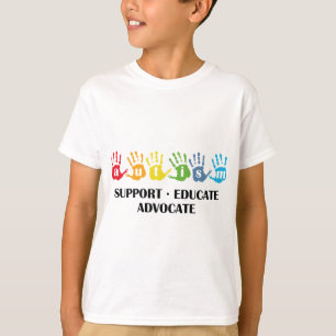 Camiseta Conciencia del autismo: La ayuda educa al abogado