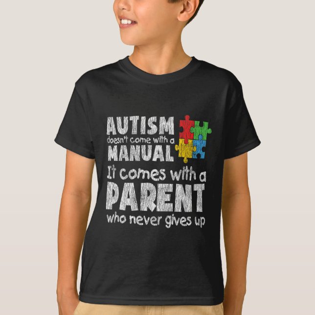 Camiseta Conciencia del autismo Mamá papá padres niños auti (Anverso)