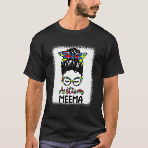 Camiseta Conciencia del Autismo Meema Moño Desordenado Blan
