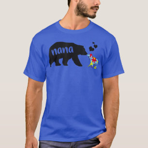 Camiseta Conciencia del autismo Nana Bear Puzzle Piece Auti