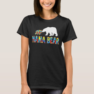 Camiseta Conciencia del autismo Nana Bear Puzzle Support Au