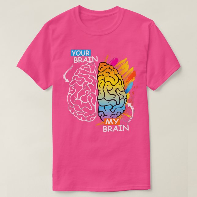 Camiseta Conciencia del autismo neurodiversidad cerebro (Diseño del anverso)