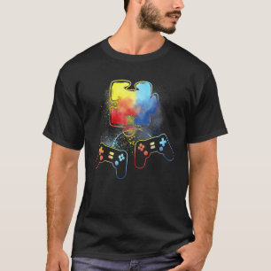 Camiseta Conciencia del Autismo Niño Videojugador Pieza de 