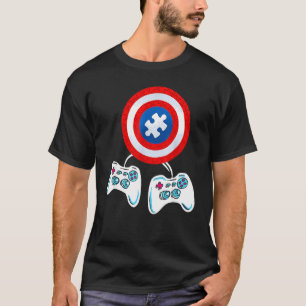 Camiseta Conciencia del Autismo Niño Videojugador Pieza de 