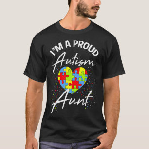 Camiseta Conciencia del autismo Orgullosa tía Puzzle Heart 