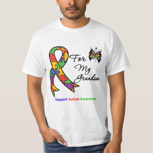 Camiseta Conciencia del autismo para mi nieto (Anverso)