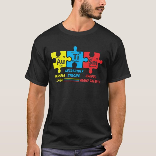 Camiseta Conciencia del autismo Pieza de rompecabezas de el (Anverso)