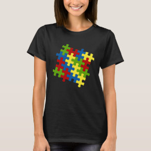 Camiseta Conciencia del autismo Piezas de rompecabezas de j