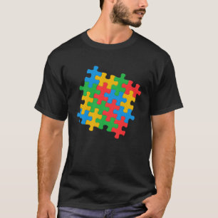 Camiseta Conciencia del autismo Piezas de rompecabezas de j