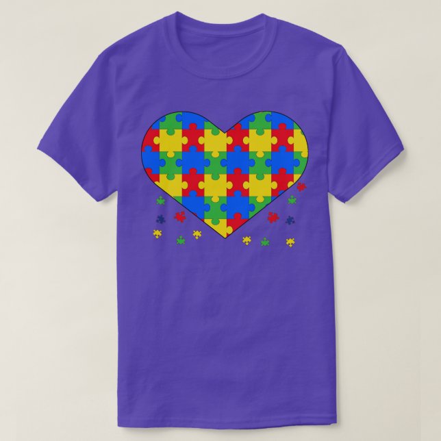 Camiseta Conciencia del autismo Piezas de rompecabezas del  (Diseño del anverso)
