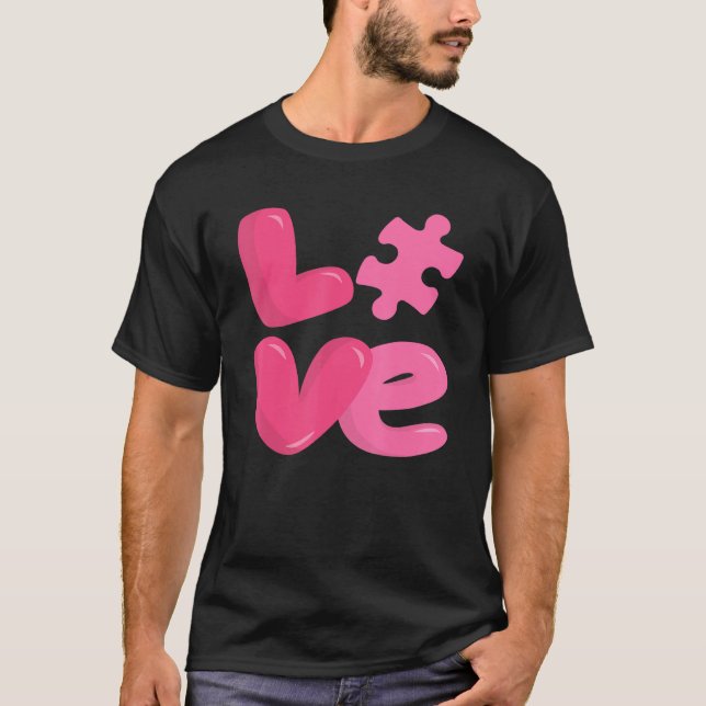 Camiseta Conciencia del autismo puzzle del amor del amor au (Anverso)