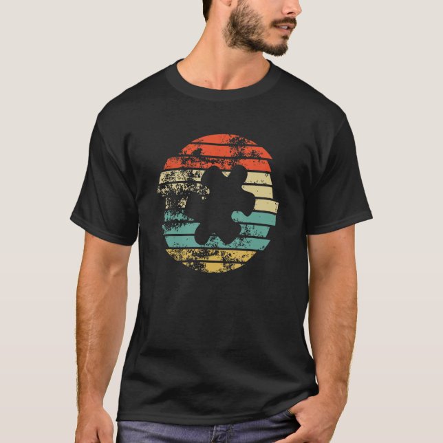 Camiseta Conciencia del autismo Rompecabezas vintage del hi (Anverso)