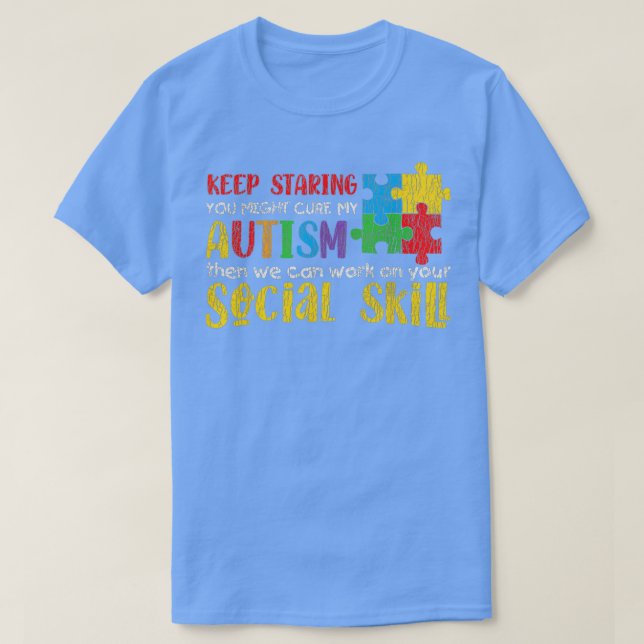 Camiseta Conciencia del autismo Siguen Mirando A Los Niños  (Diseño del anverso)