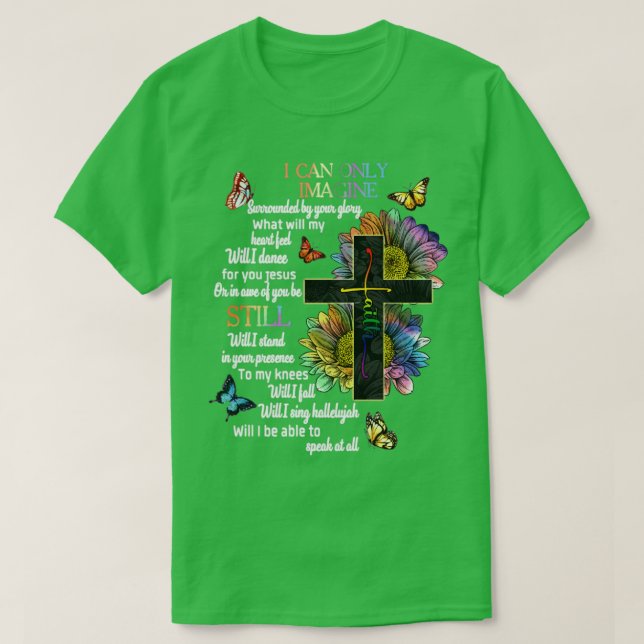 Camiseta Conciencia del autismo Sólo puedo imaginar la fe d (Diseño del anverso)