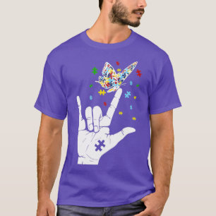 Camiseta Conciencia del autismo Te Amo Lenguaje De Rótulo D