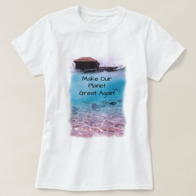 Camiseta Conciencia del cambio de clima de la protección (Diseño del anverso)