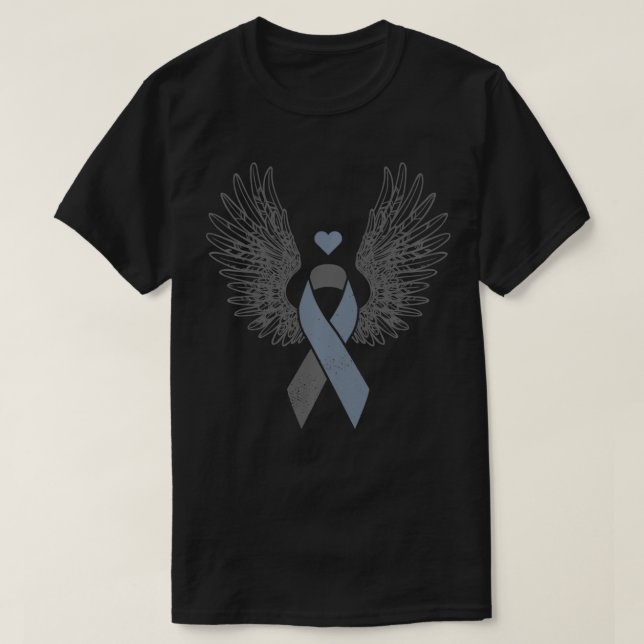 Camiseta Conciencia del cáncer cerebral de la cinta gris al (Diseño del anverso)