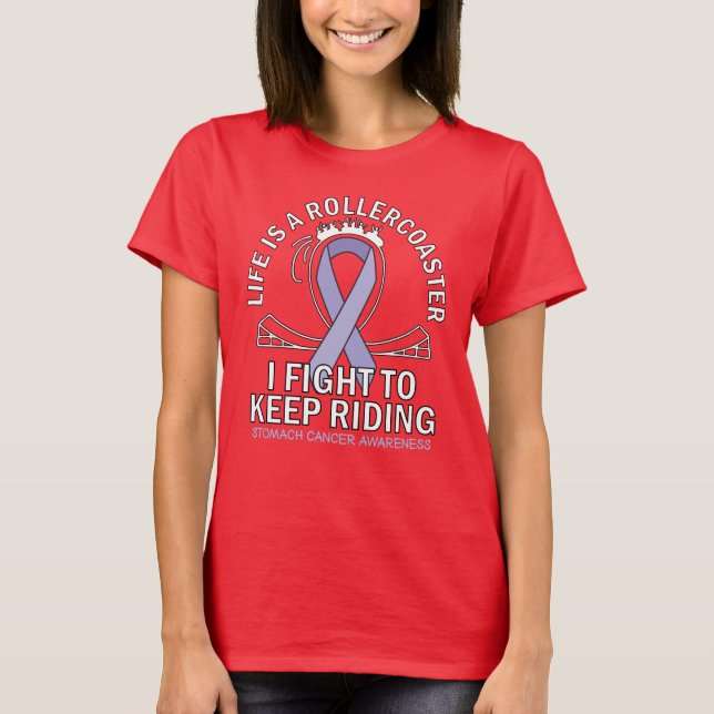 Camiseta Conciencia del cáncer de estomacal perwinkal azul (Anverso)