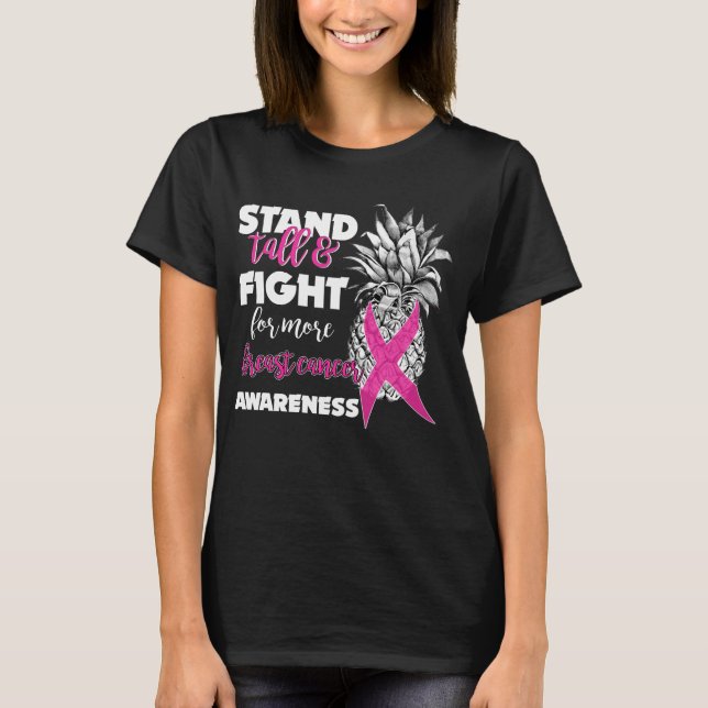 Camiseta conciencia del cáncer de mama piña sostén alto (Anverso)