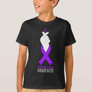 Camiseta Conciencia del cáncer de páncreas Corazón de dedo