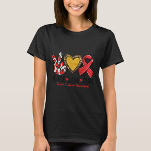 Camiseta Conciencia del Cáncer de Sangre Paz Amor Curación