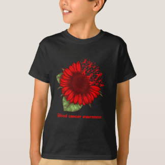 Camiseta conciencia del cáncer de sangre roja guerrero del 