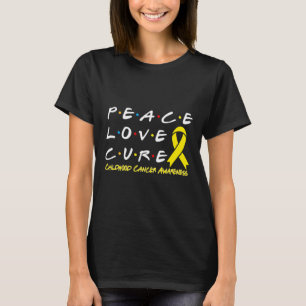 Camiseta Conciencia del Cáncer Infantil Paz Amor Cura