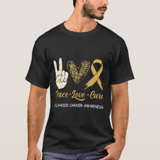 Camiseta Conciencia del Cáncer Infantil Paz Amor Cura Leopa
