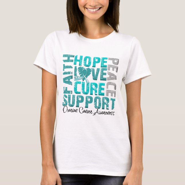 Camiseta Conciencia del cáncer ovárico de la curación del (Anverso)