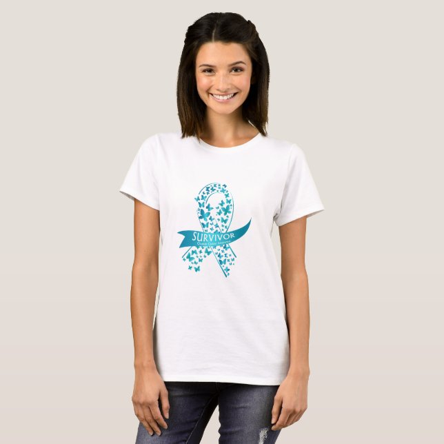 Camiseta Conciencia del cáncer ovárico del superviviente (Anverso completo)