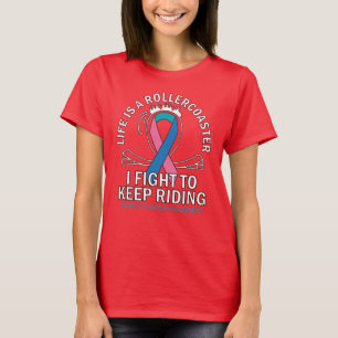 Camiseta Conciencia del cáncer tiroideo cinta azul verde az