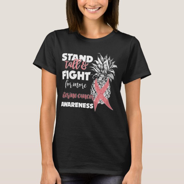 Camiseta conciencia del cáncer uterino la piña se mantiene  (Anverso)