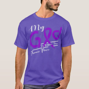 Camiseta Conciencia Del Dolor Crónico Mi Dios Es Más Fuerte