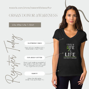 Camiseta Conciencia del Donante de Órganos Vida Después de 