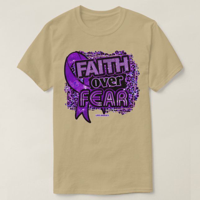 Camiseta Conciencia del lupus Cinta Fe sobre el miedo Leopa (Diseño del anverso)