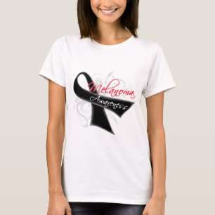Camiseta Conciencia del melanoma de la cinta de voluta
