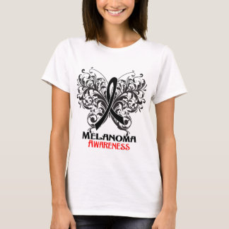 Camiseta Conciencia del melanoma de la mariposa