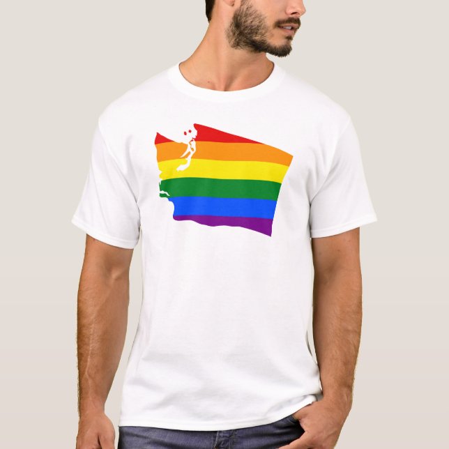 Camiseta Conciencia del orgullo gay de la bandera del mapa (Anverso)