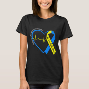 Camiseta Conciencia del síndrome de corazón hacia abajo tri