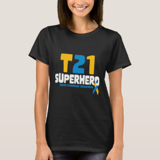 Camiseta Conciencia del Síndrome de Down T21 Superhéroe Sín