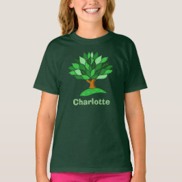 Camiseta Conciencia ecológica. Árbol con hojas. Añadir nomb