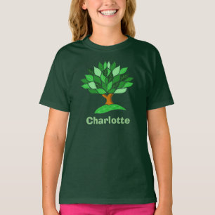 Camiseta Conciencia ecológica. Árbol con hojas. Añadir nomb