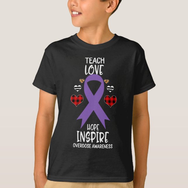 Camiseta Conciencia Enseñar Cinta Amar Esperanza Inspirar  (Anverso)