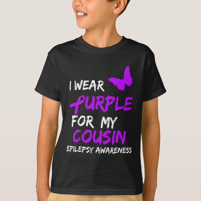 Camiseta Conciencia Epilepsia Que Llevo Púrpura Para Mi Cos (Anverso)