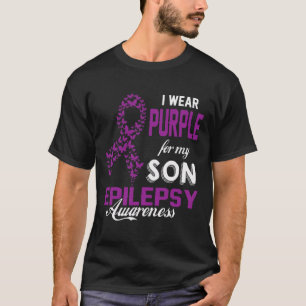 Camiseta Conciencia Epilepsia Que Llevo Púrpura Para Mi Fam