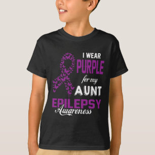 Camiseta Conciencia Epilepsia Que Llevo Púrpura Para Mi Fam