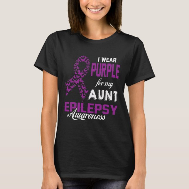 Camiseta Conciencia Epilepsia Que Llevo Púrpura Para Mi Fam (Anverso)