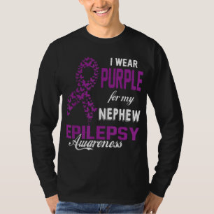 Camiseta Conciencia Epilepsia Que Llevo Púrpura Para Mi Fam